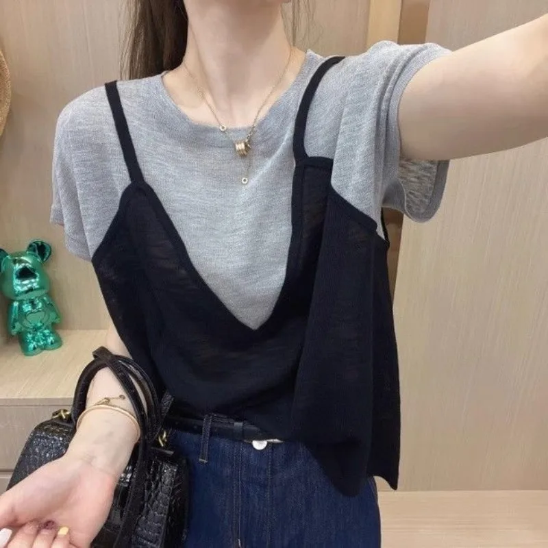 T Shirt for Women Short Sleeve Plain Summer Outfit Tops Woman Baggy Japanese Vintage Fashion Kpop Goth Clothing Korean Clothes