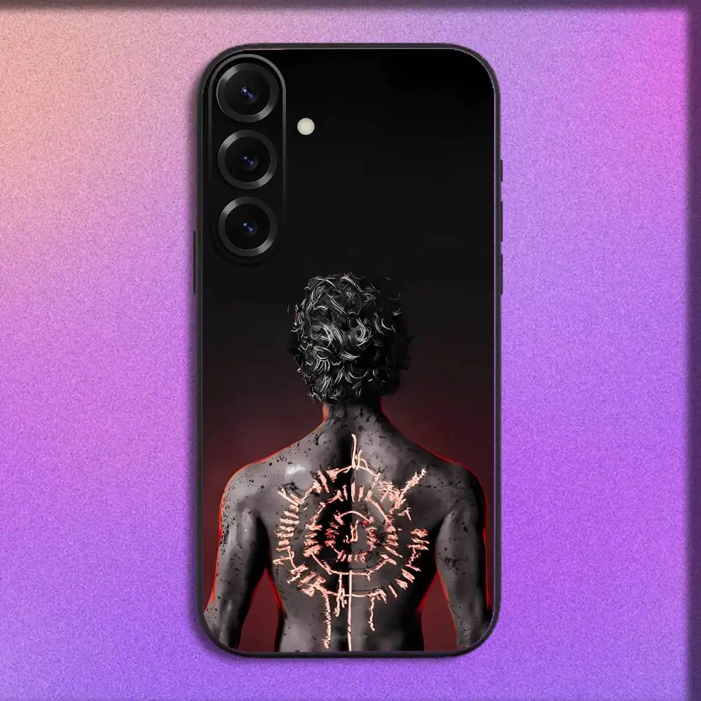 حافظة هاتف B-Baldurs A-Astarion Gate 3 لهاتف سامسونج S25، S24، S21، S22، S23، S30، Ultra، S20، Plus، Fe، Lite، 5G غطاء أسود