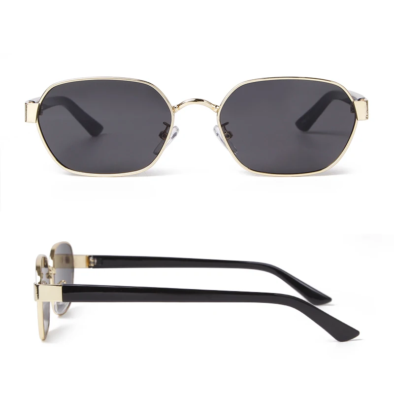 Gafas de sol cuadradas LAURINNY Trend para mujer y hombre, diseño de marca, montura metálica, lentes marrones retro, gafas de sol, gafas de viaje para mujer