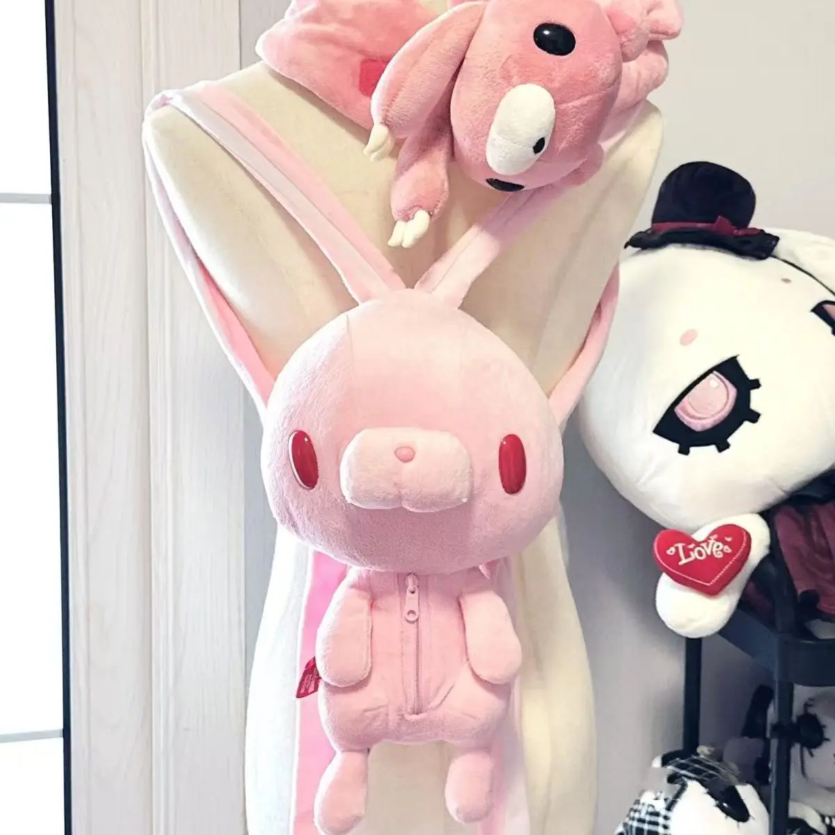 Gloomy Bear With Red Eye Rabbit Plush Backpack Cute And Creepy Kawaii Doll Rucksack Unique Animal Daypack For Women Unusua - view 6