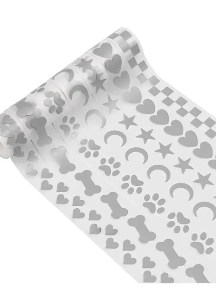 3X100CM Silver Reflective Tapes Thermal Patches Animal Set Vinvl Film Pet Clothes Stickers Heat Press Diy Iron On Transfer