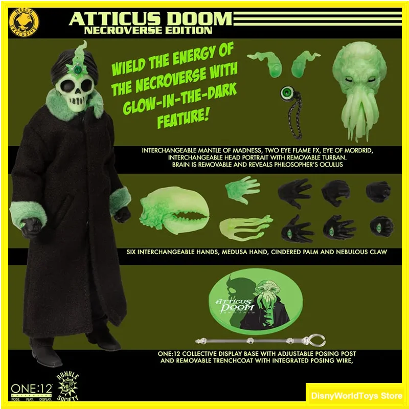 

100%Original Mezco One:12 Collective Rumble Society Atticus Doom Necroverse Edition In Stock Figures Action Collection Model Toy