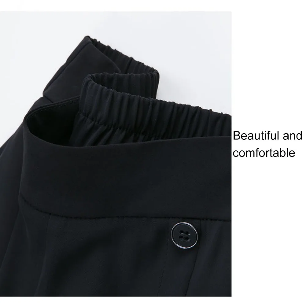 

Повседневная офисная одежда для прогулок, корейские винтажные брюки, повседневные брюки с высокой талией, повседневная офисная одежда, черный офисный готовый наряд