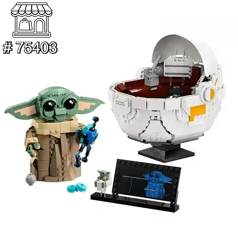 

Новая серия конструкторов Bandai: Грогу с летающей коляской, 1048 деталей, модель 75403, для детей, подарок на Рождество