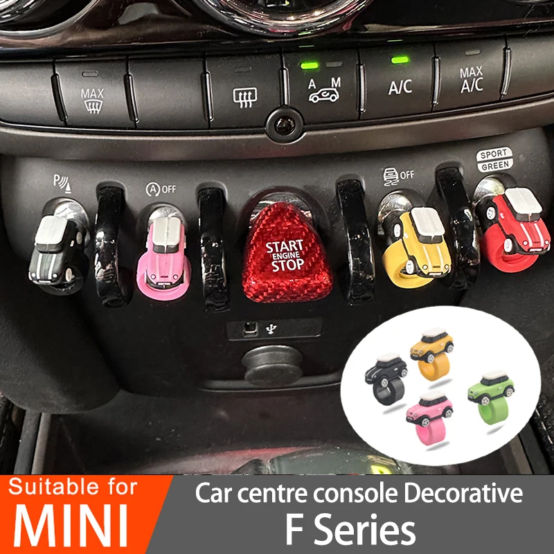 Car entre console decorative For MINI F Series Car Safety Silicone Button Holder Interior Personalisation Modification Ornaments