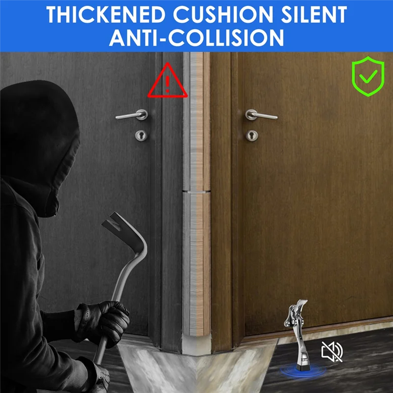 YWDZ-Kickdown Door Stopper ركلة الفولاذ المقاوم للصدأ المطاط عازلة كتم واجب الارتفاع قابل للتعديل حامل الباب للمرآب المنزلي