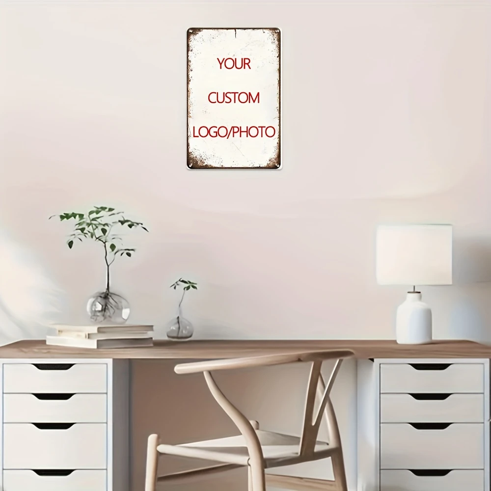 Custom Metal Tin Sign Personalized Your Own Text Message Logo Image 8x12 Inch 20*30cm 2D Flat Printing Vintage Rustic Wall Plaqu - view 4