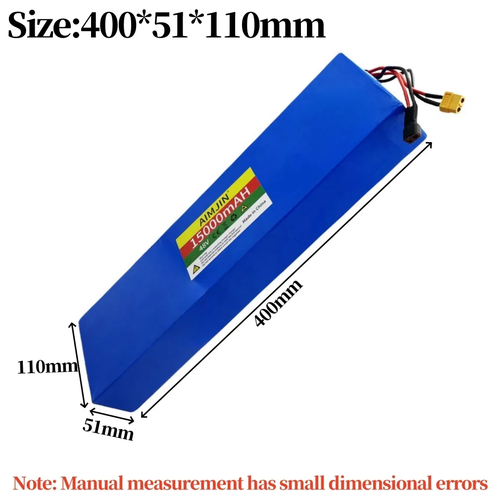 13S4P 48V 15000mAh 15Ah 18650 Lithium Battery Pack for Kugoo M4/M4 Pro/Max Speed Li-ion Replacement Batteries with BMS