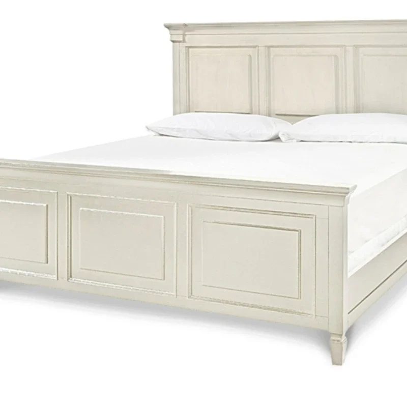 

French solid wood princess bed, retro and old master bedroom simple high-end American double solid wood bed