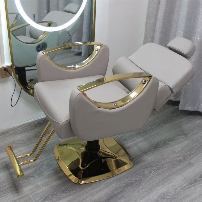 2024 Wholesale Hair Salon Chair Barber Chair Shaving Lift Rotary Ironing And Dyeing Hair Cutting Chair Can Be Placed Upside Down