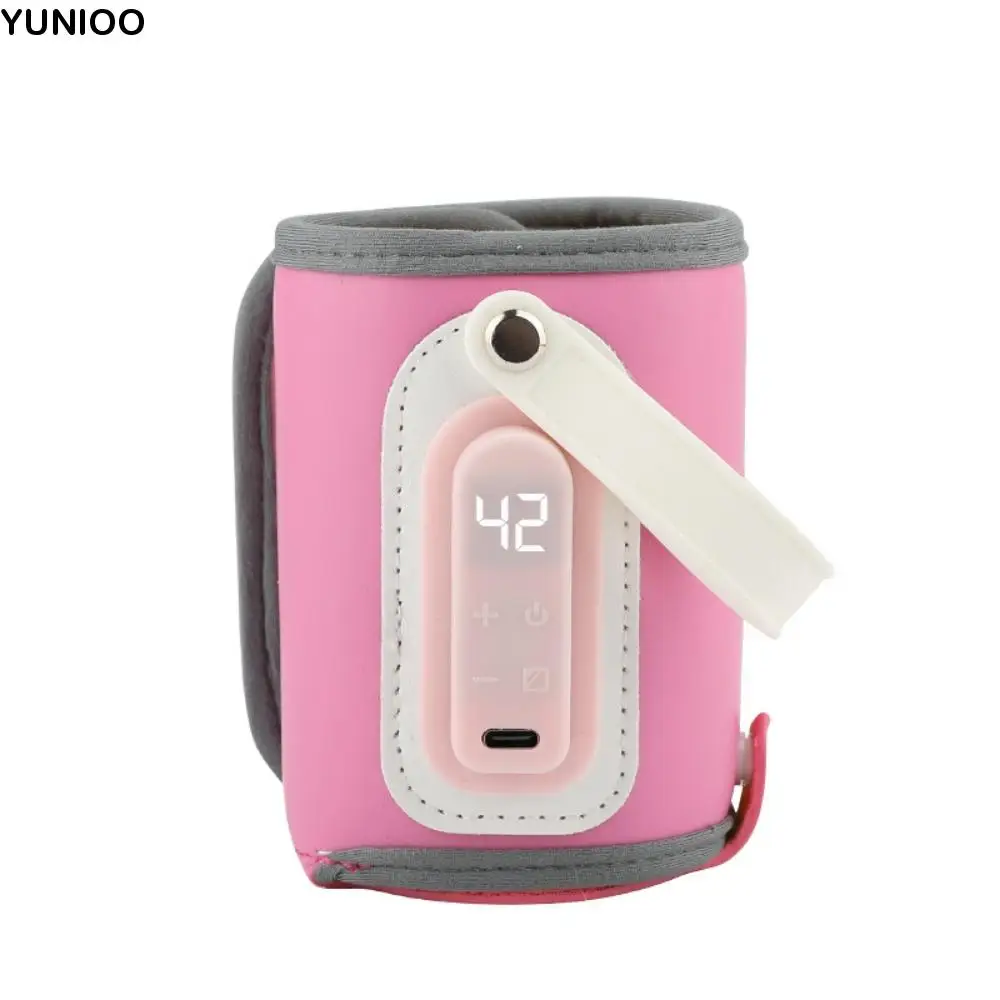 

LED Display Portable Baby Bottle Warmer Temperature Adjust 24H Constant Temperature Travel Breastmilk Heater Easy To Clean