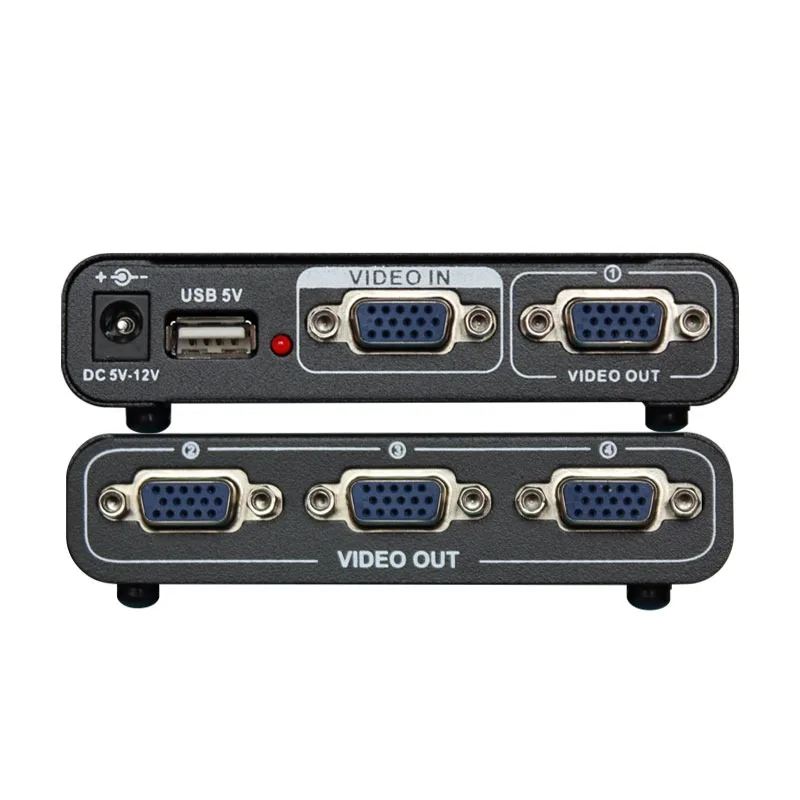 

AMS-V1S4 VGA Splitter 1 In 4 Out Video Smart HD High Cost Performance 1x4 Splitter 200MHz 1920*1440 For PC Monitors