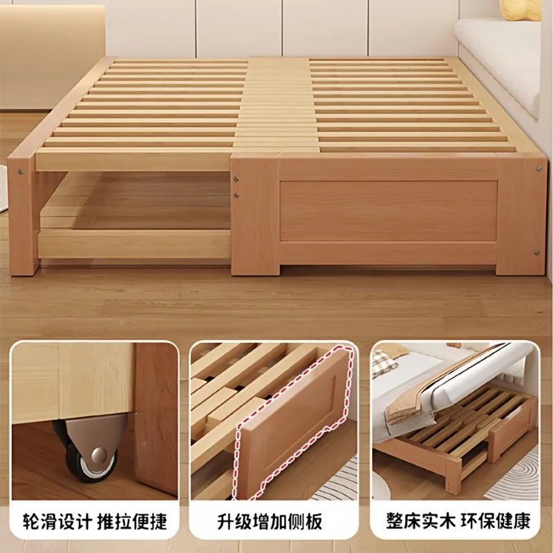 Beech sofa bed folding dual-purpose multi-functional living room tatami