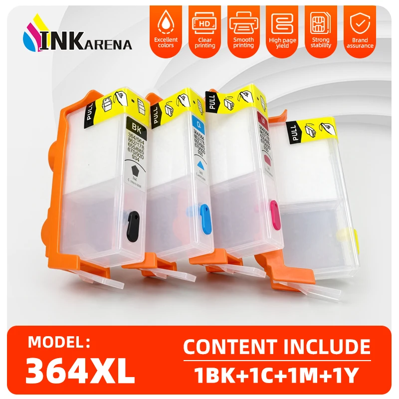 364 364XL For HP364 Auto Reset Chip Refillable Ink Cartridges For HP Photosmart 5510 5515 6510 7510 B8550 C5324 C5380 C6324