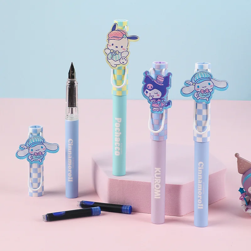 Sanrio Series Patch Pen High Appearance Level Cute Cartoon Ef Tip Erasable Blue Pen For Students Office Writing Wholesale Gifts