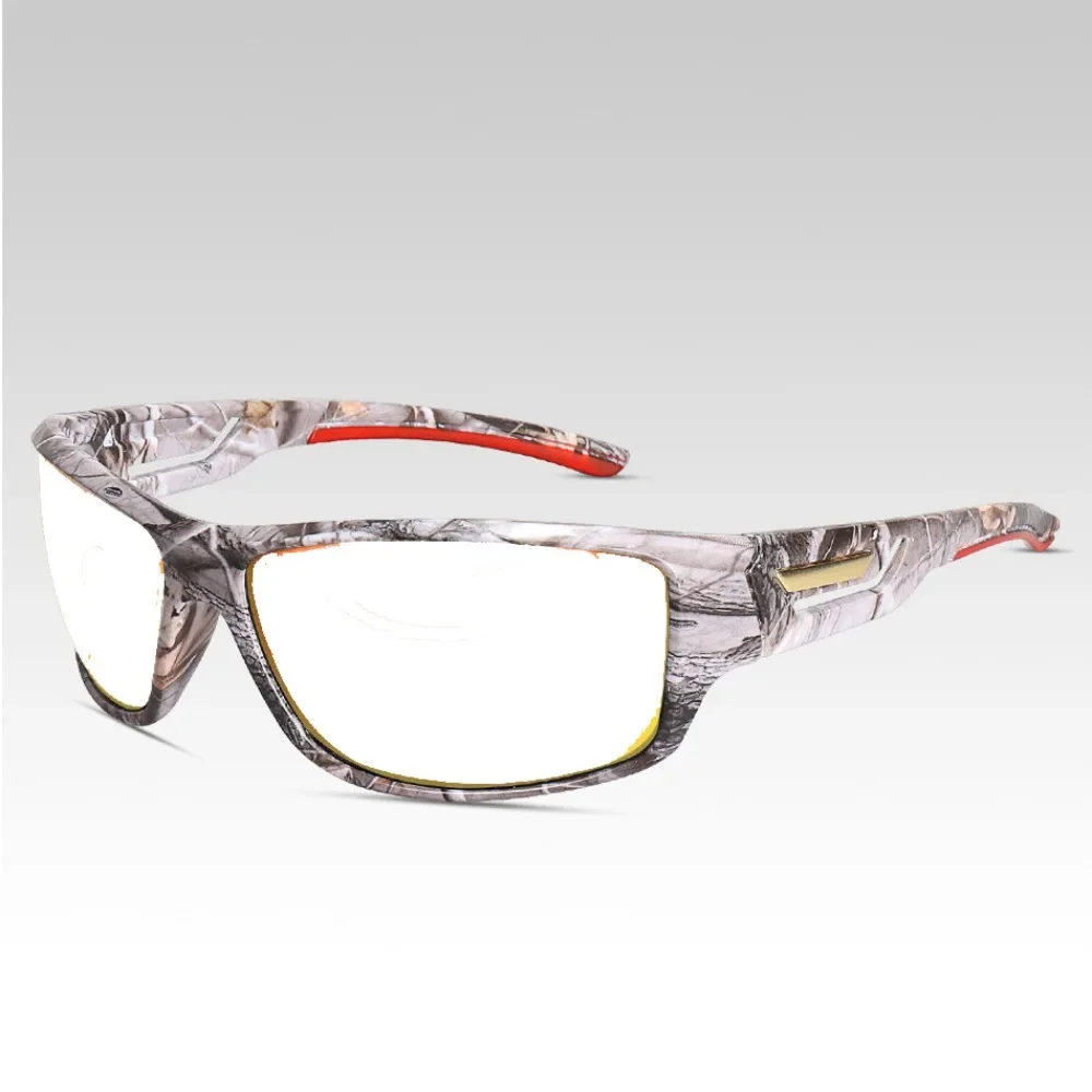 White Camouflage Sport Handcrafted Frame One-piece Nose Pads Photochromic Progressive Multifocal Reading Glasses +0.75 To +4