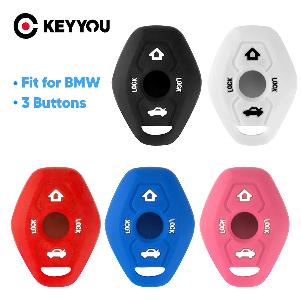 KEYYOU Silicone Key Cover Case For BMW EWS System X3 X5 Z3 Z4 1 3 5 7 Series E36 E38 E46 E63 E64 E81 E83