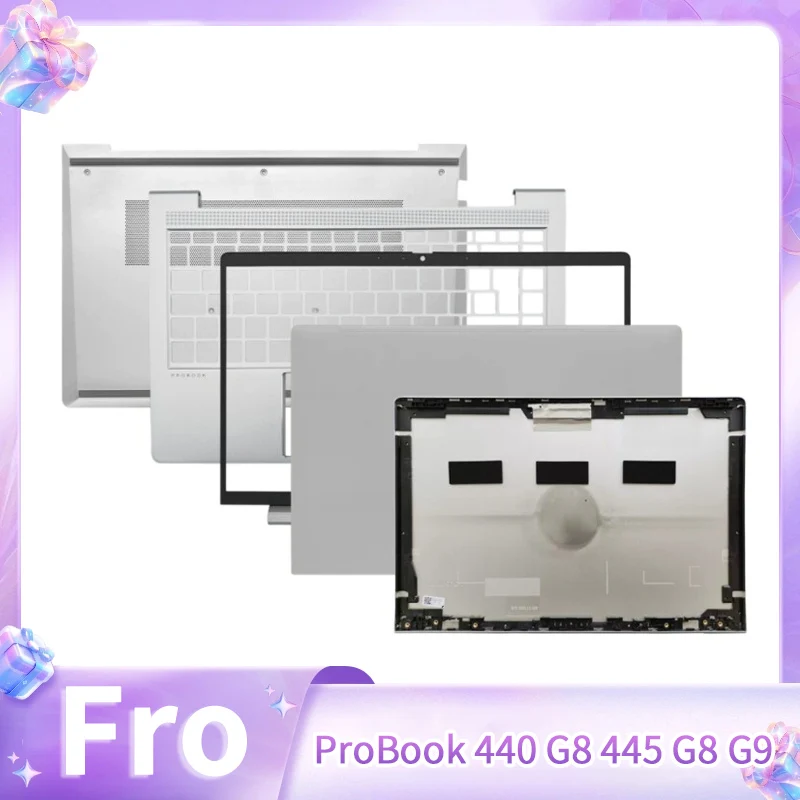 

Silver New Cover For Probook 440 G8 G9 445R G8 ZHAN 66 Pro 14 G4 Laptop LCD Back Cover Front Bezel Palmerst Lower Bottom Case