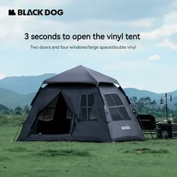 BLACK DOG 4–5 Personen, wasserdicht, automatisch, One-Touch, ultraleicht, tragbar, faltbar, Strand, große Pyramide, Reisetzelte, Familiencamping