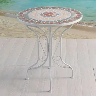 Mesas y sillas de grupo de patio al aire libre, muebles simples modernos, ocio de mosaico de Metal para balcón