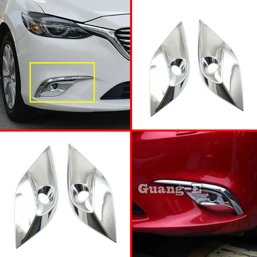 Car Front Fog Light Lamp Detector Frame Stick Eyebrow ABS Chrome Trim For Mazda6 Mazda 6 Atenza 2014 2015 2016 2017 2018 2019