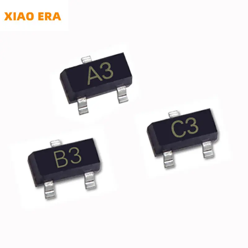 SMD 스위칭 트라이오드 전자 부품 트랜지스터 IC 칩, SOT-23, 1SS181, A3, 1SS184, B3, 1SS226, C3, 85V, 300mA, 50 개