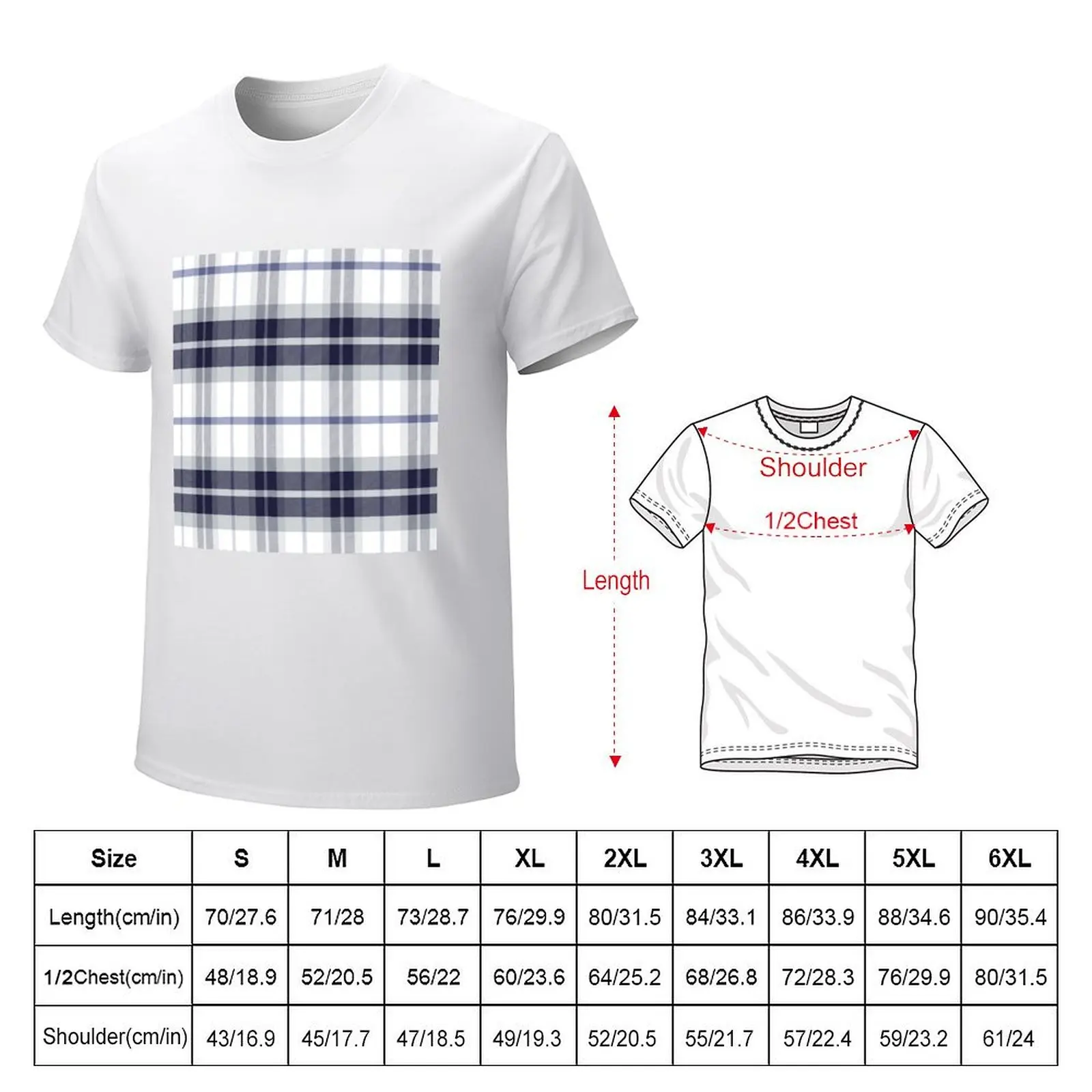 Winter Aesthetic Ossian 1 Hand Drawn Textured Plaid Pattern T-Shirt graphics customizeds anime t shirts men