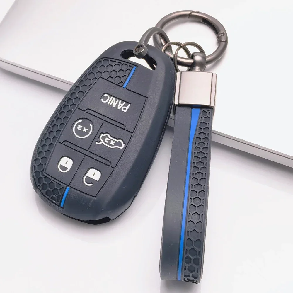 For Alfa Romeo Giulia Stelvio Silicone Remote Key Case with Key Ring Wrist Strap Perfect Fit Protective Premium Stylish Durable