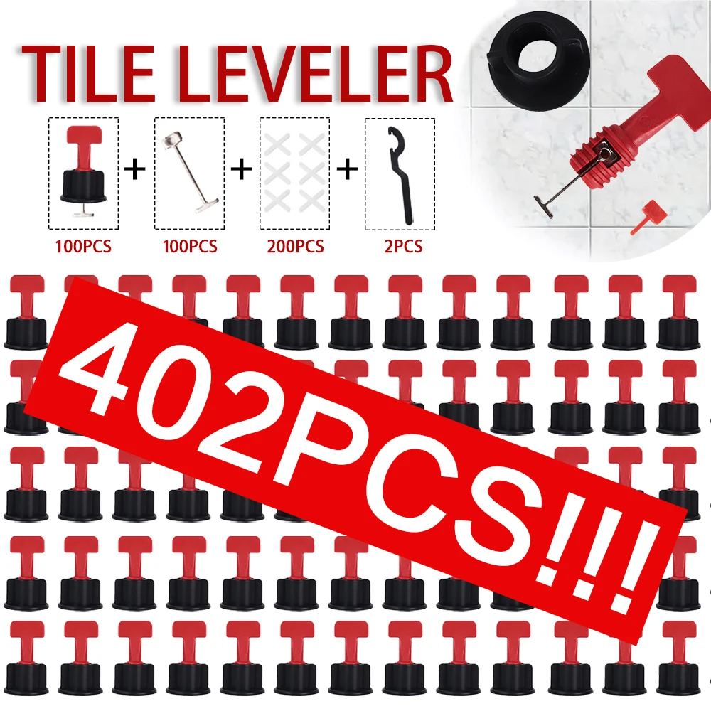 

402pcs/set horizontal wedge tile gasket floor wall tile gasket tile level system level gauge locator replaceable steel needle