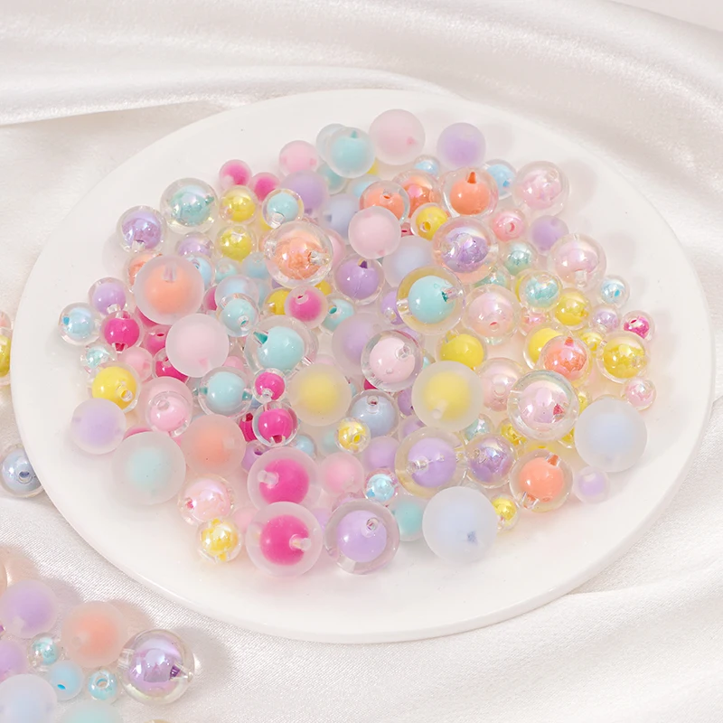 8/10/12/14/16MM 20/30/50Pcs/Bag Acrylic Matte/Transparent/Color-coated Medium Beads Loose Spacer Beads For DIY Jewelry Making - Image 5