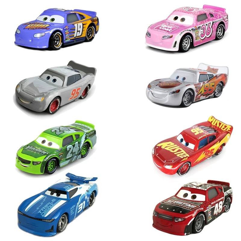 Disney Pixar-Coche de juguete de Metal fundido a presión para niños, modelo de coche de escala 1:55, Rayo McQueen, regalo de Navidad