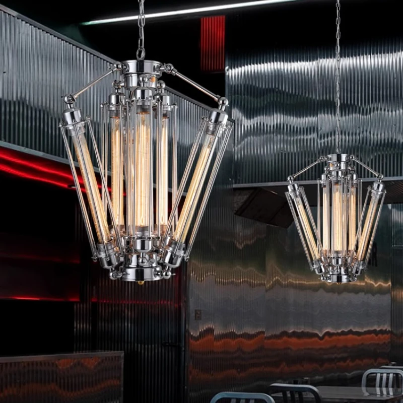 loft metal hanging industrial style creative cafe bar restaurant milk tea shop with electroplating silver