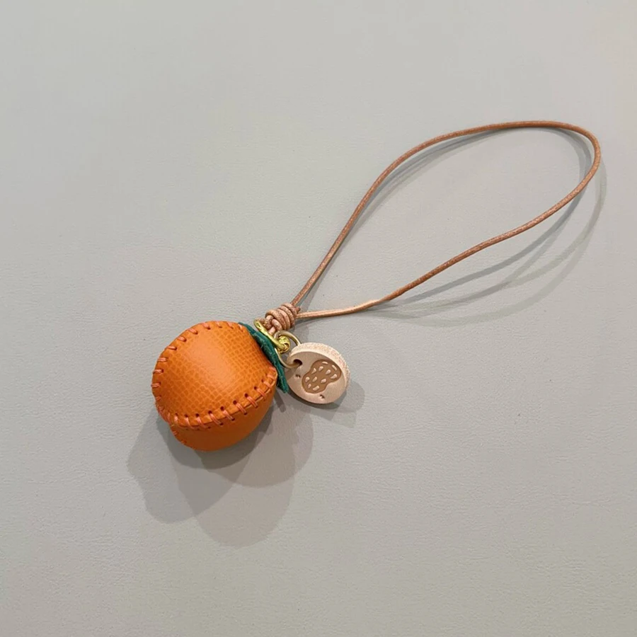 

Cowhide Leather Handmade Ornament Suitable for Bags Pendant Backpacks Cute Leather Bag Charm Fruit Keychain Accessories New