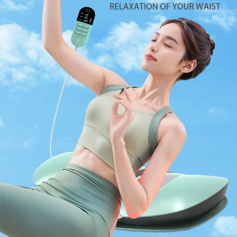 

4-in-1 Heated Lumbar Traction Massager Red+Blue Light Therapy Timing Control 26 Oscillating Decompression Waist/Back