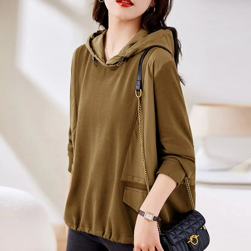 

Casual Hoodies for Women 2025 New in Fashion Hooded Tops Spring Autumn Pullovers Loose Thin Sweatshirt Womens Clothes 80% Cotton