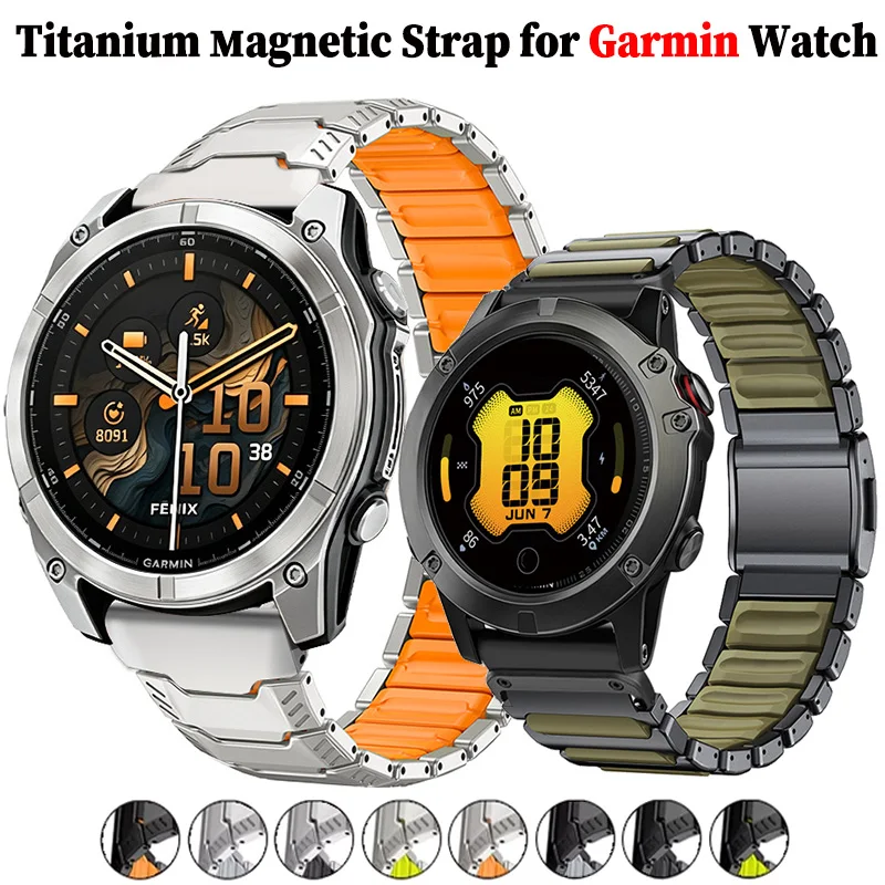 22mm 26mm Titanium Strap for Garmin Watch Fenix 8 51mm 47mm Tactix7 7X Pro Instinct 2X Enduro3 Forerunner 965 955 Metal Bracelet