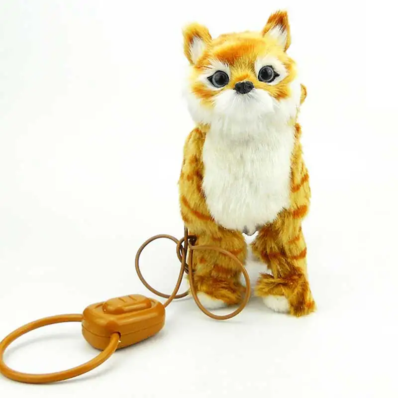 Robot Cat Electronic Plush Cat Singing Songs Dog Walk Electric Kitten Leash Control Music Kitty Pet Cute Animal Toy Kids Gift