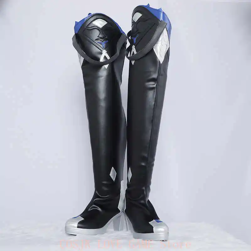 

Anime Cartoon Eula Long Knee Boots Cosplay Genshin Impact Game New Zipper Fashion Halloween Party Role Play Prop High Boots