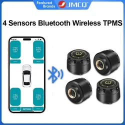 JMCQ TPMS Tire Pressure Monitoring System Bluetooth 5.0 IPX7 Waterproof Temperature Monitoring Alarm External Sensor