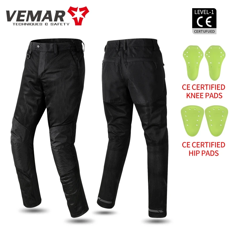 

VEMAR Male Summer Breathable CE1/CE2 Protective Pads Men's Motocross Pants High-quality Anti-drop Motorcycle Riding Pants