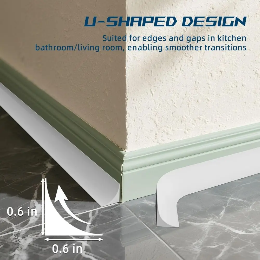 Afbeelding 3: Siliconen Kwart Ronde Molding Trim Flexibele 1/2/3m Kalefateren Strip Schil en Stok Douchedrempel badkamer/Keuken Aanrecht