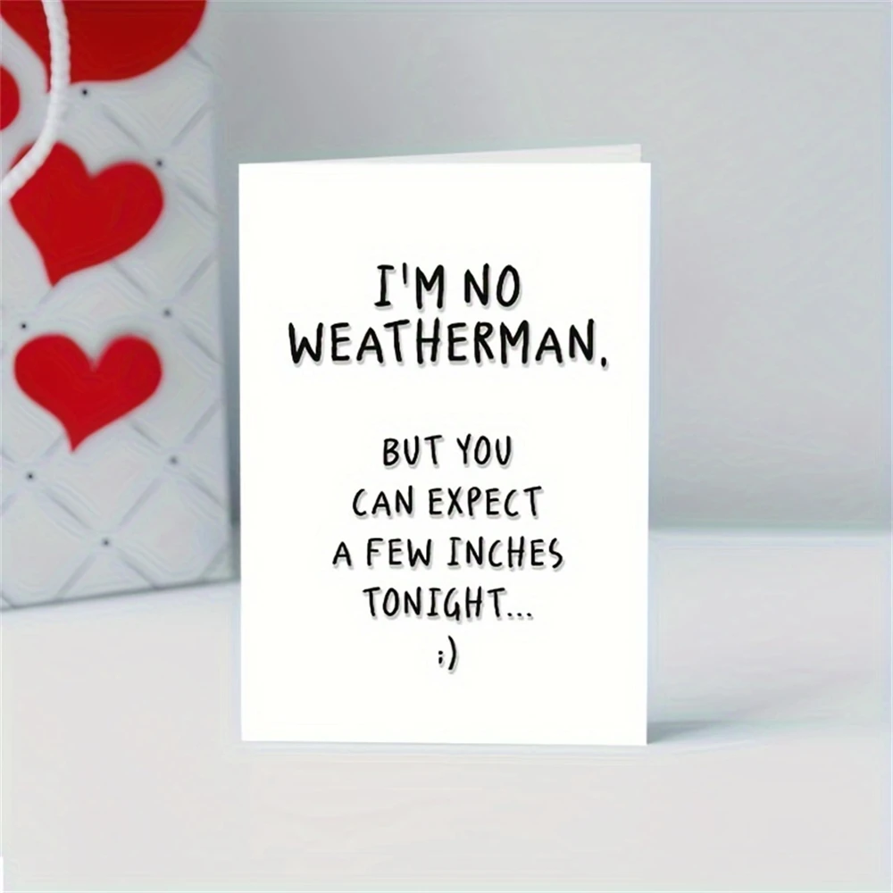 1pc,Funny Anniversary Cards - Wife Birthday Cards From Husband - \'I\'m No Weatherman\' - Naughty Anniversary Card For Girlfriend,w