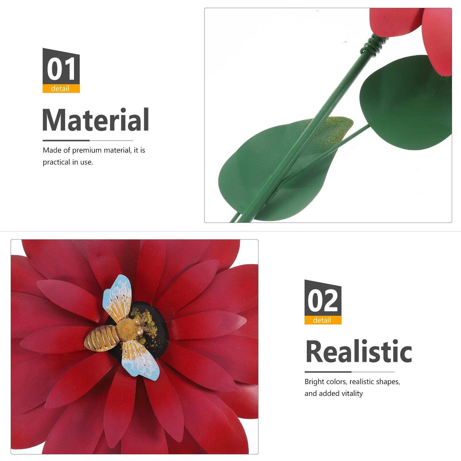 

Sunflower Iron Garden Decoration Metal Flower Stake Outdoor Lawn Decor for Yard Spring Decorations Outdoor Garden Pathway