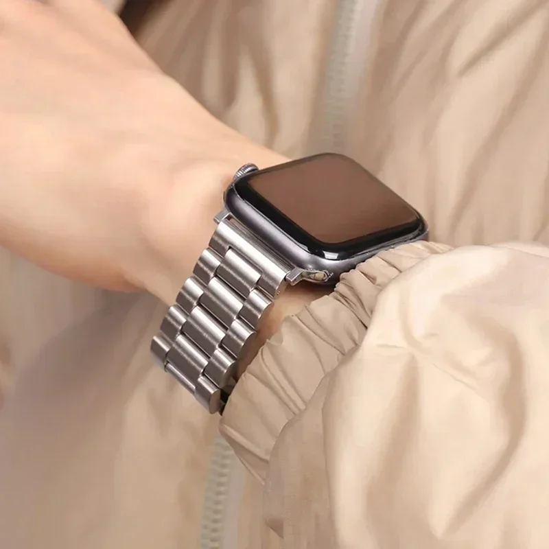 Correa de acero inoxidable para Apple Watch Ultra Band 49mm 40mm 44mm 46 42mm 41mm 45mm pulsera de Metal IWatch Series 10 9 8 7 SE 6 5 4