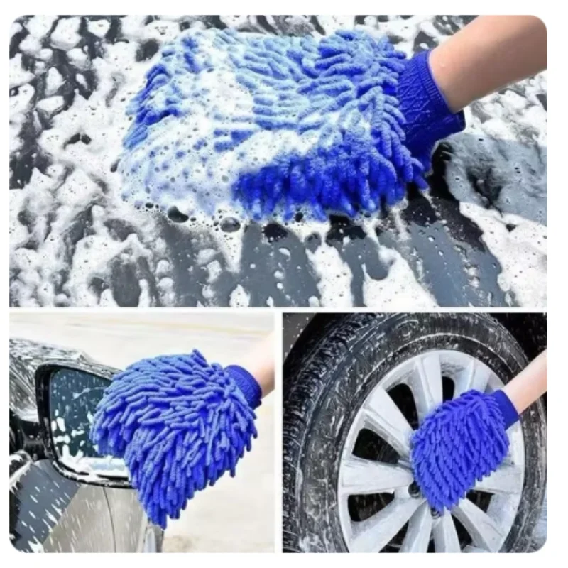 Waterproof  Car Wash Gloves Cleaning Towel Chenille Auto Wipe