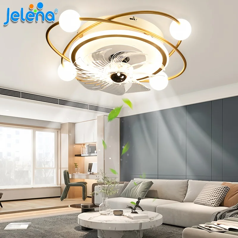 جيلينا الشمال مروحة السقف الذكية مع أضواء التحكم عن بعد بار غرفة المعيشة ديكور غرفة نوم الإبداعية 6 سرعة المروحة أضواء مروحة LED