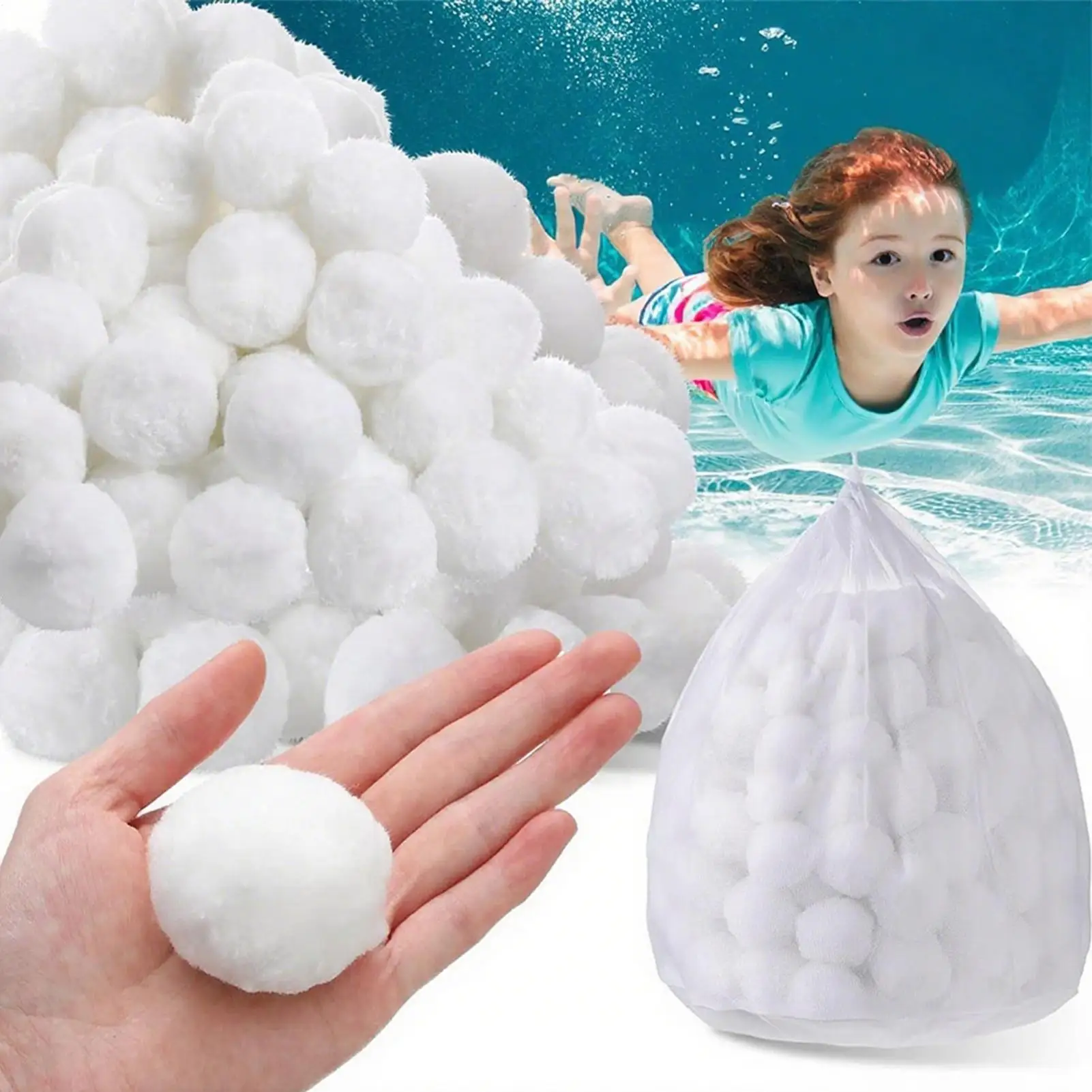 

200 г фильтрующие шарики для бассейнов, портативная влажная и сухая хлопковая канистра, чистый аквариум, фильтрующий материал, волокно для очистки воды