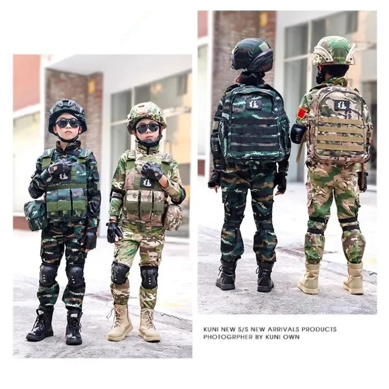 New High Quality Camouflage Children's Suit Special Forces Boys Fall and Winter Style Long-Sleeved Halloween Stage Costume