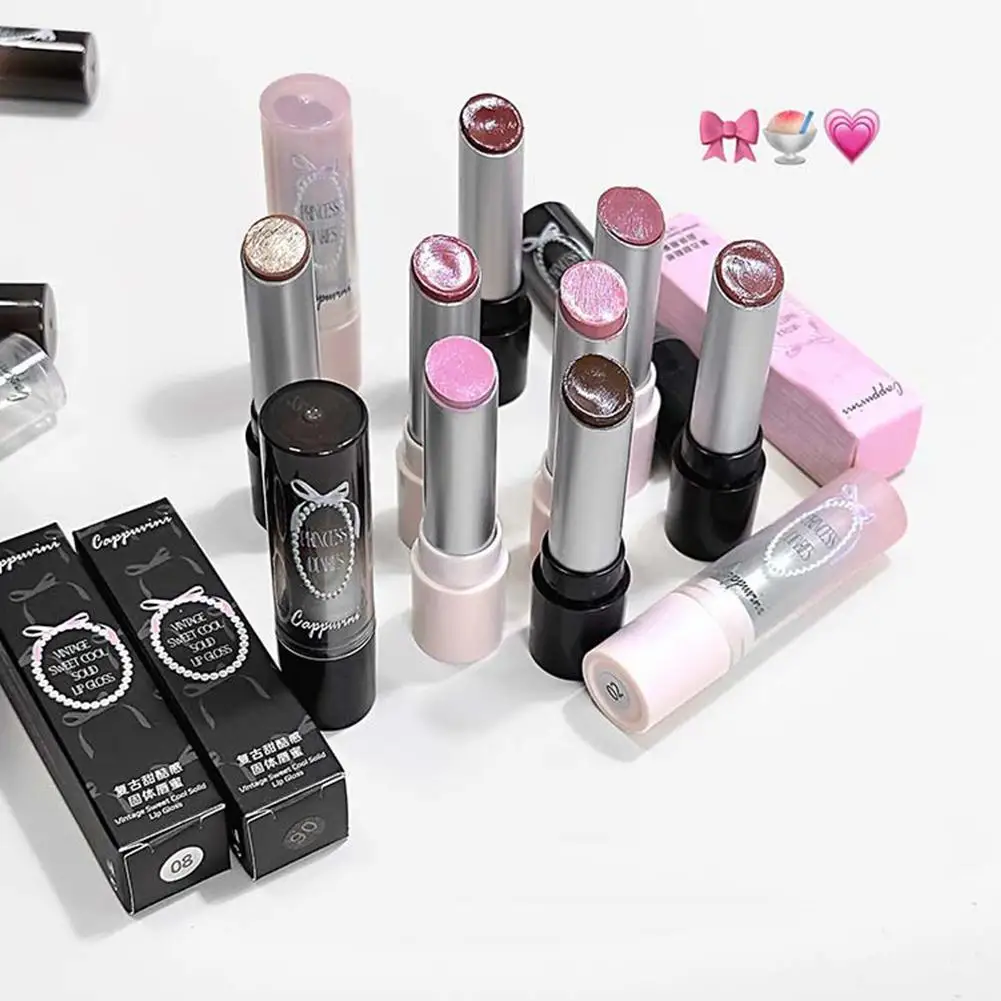 Punk Bruine Spiegel Water Stevige Lipgloss Lipgloss Met Fijne Glans Hydraterende Spiegelglas Jelly Lipstick Non Stick Cup Make-up