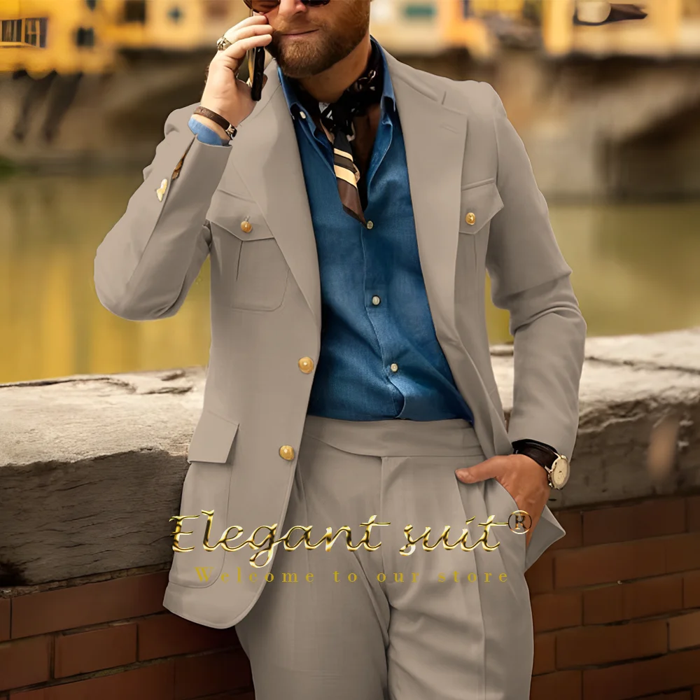 Men's formal suit 2 piece suit - high quality Zhongshan style, custom made special occasion mid-length slim fit clothing